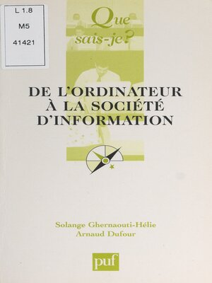 cover image of De l'ordinateur à la société de l'information